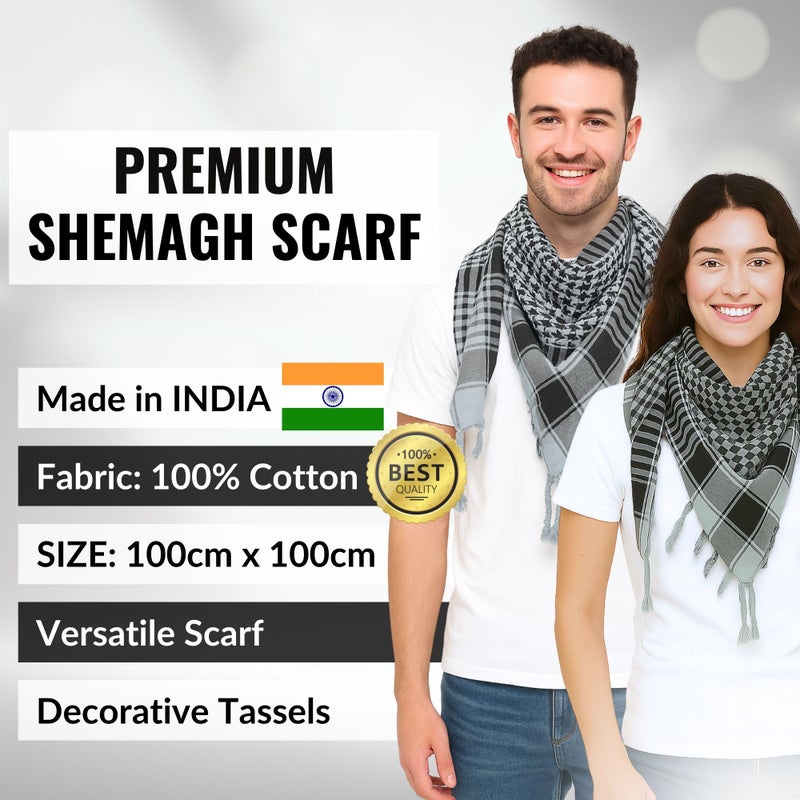 LOVARZI Shemagh Tactical Scarf Men Cotton Keffiyeh Desert Palestinian Grey army military Scarfs - Outdoor Face Wrap Hunting Climbing Hiking Scarves - Dad Gift - Image 2